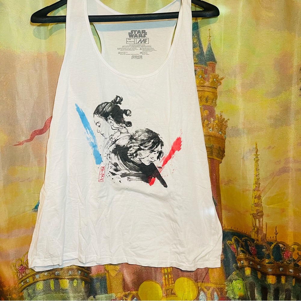 Star Wars: The Last Jedi Kylo Ren & Rey Sketch Girls Tank Top